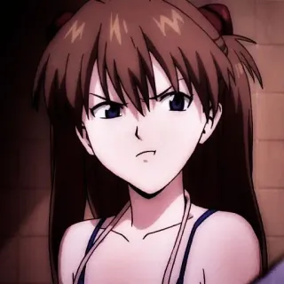 🎪 Asuka Langley Soryu Neon Genesis Evangelion anime, girl, Asuka Langley, Neon Genesis Evangelion, character, irritated, serious telegram sticker