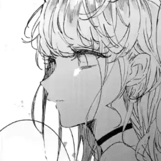 🥺 anime, dziewczyna, smutny, płacząca, manga, sztuka, szkic telegram sticker