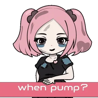 😭 when pump? Cartone animato, Capelli rosa, Ragazza, Anime, Domanda telegram sticker