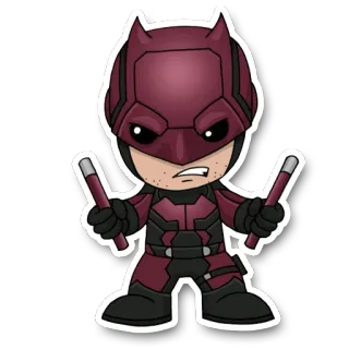 🌉 Daredevil superhero, marvel, daredevil, cartoon, comic book, fighter telegram sticker