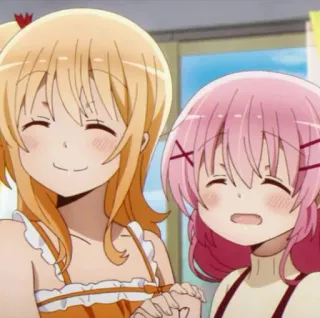 🌸 Anime, Ragazze, Amici, Sorriso, Cartoni animati, Carino telegram sticker
