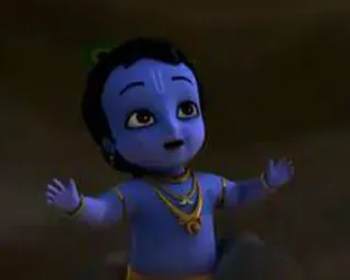 🤣 Krishna baby, Hindu, deity, religion, cartoon, Hinduism, divine telegram sticker