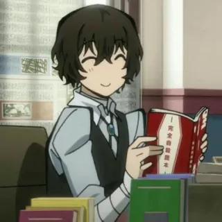 🔲 Dazai Osamu Bungou Stray Dogs 完全自殺讀本 Anime, Manga, Dazai Osamu, Buch, Lesen, Bungou Stray Dogs, Suizid-Handbuch, Charakter telegram sticker