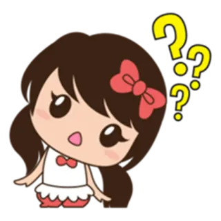 🐣 การ์ตูน, คำถาม, ผู้หญิง, น่ารัก, อนิเมะ, สติกเกอร์ telegram sticker