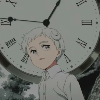 💫 Norman The Promised Neverland Аниме, Персонаж, Норман, The Promised Neverland, Часы, Мальчик telegram sticker