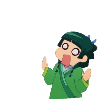 😳 アニメ, ショック, 緑, ちび, 漫画, びっくり telegram sticker