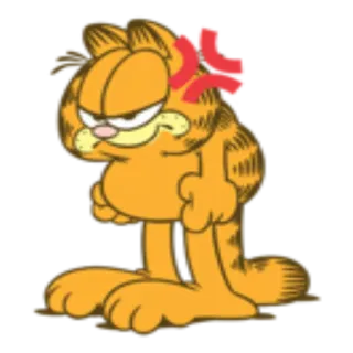 😠 Garfield Garfield, kot, kreskówka, zły, nastrój, komiksy telegram sticker