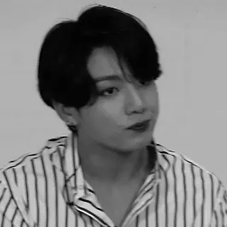 🐰 Jungkook 柾国, 防弹少年团, K-POP, 歌手, 黑白 telegram sticker