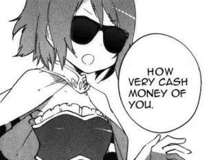 💸 HOW VERY CASH MONEY OF YOU. アニメ, マンガ, サングラス, クール, ミーム telegram sticker
