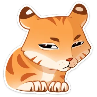 🐅 cat, animal, cute, sticker, orange, tiger telegram sticker