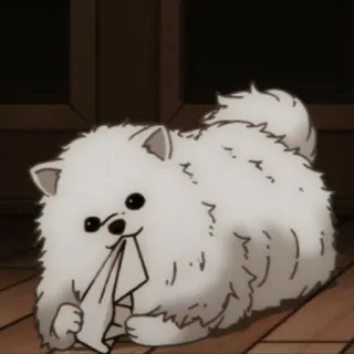 ⛓ dog, puppy, cute, animal, pet, white dog, cartoon whatsapp sticker
