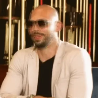 🌟 Andrew Tate Andrew Tate, influencer, man, sunglasses, bald, celebrity whatsapp sticker