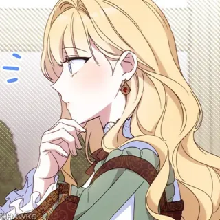 🖤 fille anime, dessin animé, blonde, femme, personnage telegram sticker