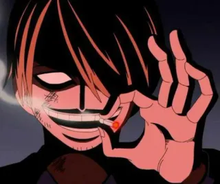 😈 Sanji One Piece anime, zigarette, sanji, one piece, rauchen telegram sticker