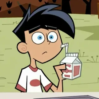🦸‍♂ Danny Phantom cartoon, animated, boy, drink, character telegram sticker