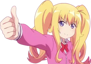 👍 Satania Gabriel DropOut anime, girl, blonde, thumbs up, satania, gabriel dropout, cute telegram sticker