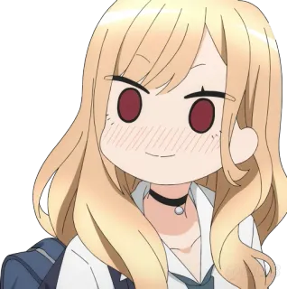 😳 Marin Kitagawa My Dress-Up Darling Anime, Chibi, Cabelo loiro, Desenho animado, Fofo, Feminino telegram sticker