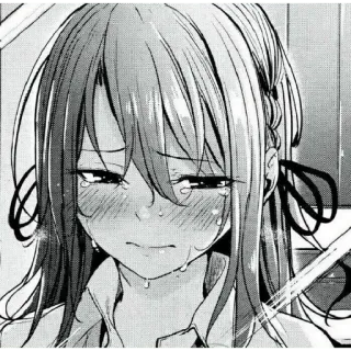 😀 アニメ, 女の子, 泣く, 悲しい, マンガ, イラスト telegram sticker