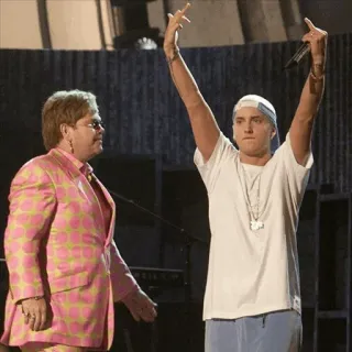 😠 Eminem Eminem, Elton John, dedo do meio, celebridades, música whatsapp sticker