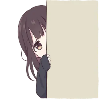 😶 Anime, Cô gái, Nhìn trộm, Nhân vật, Dễ thương telegram sticker