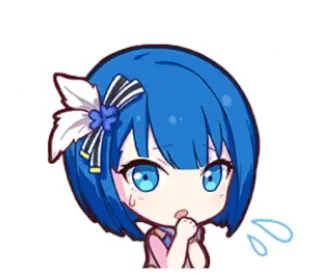 🌟 Anime, Chibi, Fofo, Garota, Suor, Ansioso whatsapp sticker