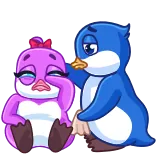 😢 pingwin, smutny, słodki, ptaki, zwierzę, kreskówka telegram sticker