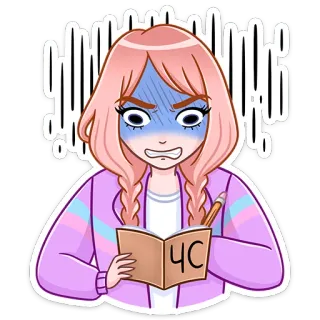 😨 4C Аниме, Девушка, Мультфильм, Разочарован, Стресс, Раздражен telegram sticker