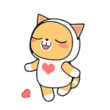 😍 cat, heart, love, cute, cartoon, animal telegram sticker