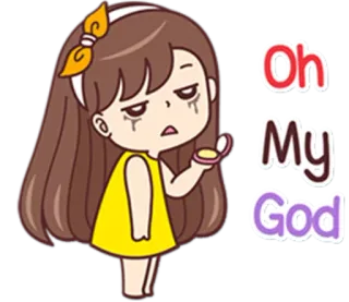 😥 Oh My God Dibujo animado, Chica, Oh Dios mío, Expresión telegram sticker