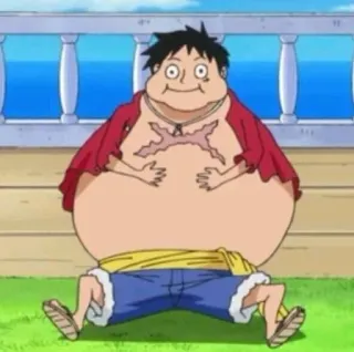 🫥 Luffy One Piece anime, cartoon, Luffy, One Piece, funny, chubby telegram sticker