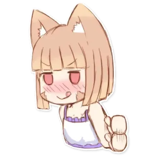 😏 Anime, Catgirl, Manga, Kreskówka, Słodkie, Kawaii telegram sticker