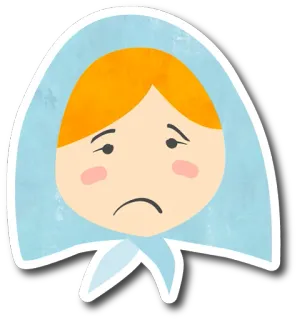 😒 sad, person, headscarf, cartoon, woman, illustration whatsapp sticker