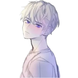😕 Аниме, Манга, Парень, Иллюстрация, Мультфильм, Персонаж whatsapp sticker