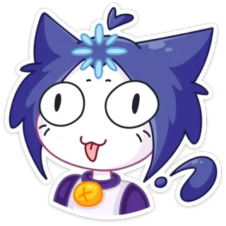 🤔 kucing, anime, kartun, imut, lidah telegram sticker