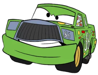 😤 86 auto, cartone animato, verde, veicolo, corsa, numero 86 telegram sticker