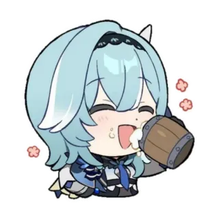 🍺 Eula Genshin Impact Anime, Spel, Genshin Impact, Eula, Drinken, Schattig telegram sticker