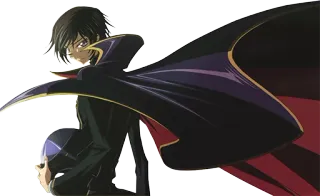 😏 Lelouch Lamperouge Code Geass Anime, Lelouch, Zero, Code Geass, Cape telegram sticker
