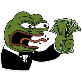 💰 Pepe the Frog Pepe, frog, internet meme, money, tuxedo telegram sticker