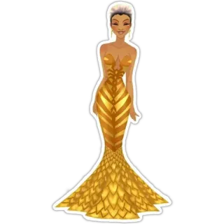 😁 Frau, Kleid, golden, Abendkleid, Mode, Stil, elegant telegram sticker