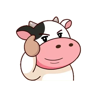 👏 krowa, zwierzę, kreskówka, gest telegram sticker