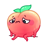 😭 pêche, triste, fruit, kawaii, dessin animé telegram sticker