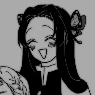 🌸 Kanao Tsuyuri Demon Slayer Anime, Gadis, Kupu-kupu, Senyum, Manga, Lucu whatsapp sticker