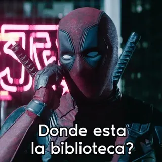 📚 Deadpool Donde esta la biblioteca? Deadpool, Marvel, Superheld, Maske, Katanas telegram sticker
