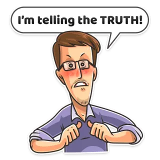 😡 I'm telling the TRUTH! verdad, mentira, declaración, dibujo animado, hombre, expresión telegram sticker