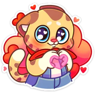 ❤️ gato, corazones, animal, lindo, amor, pegatina telegram sticker