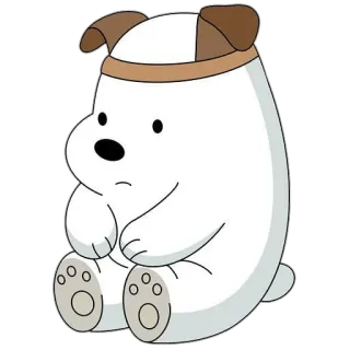 😕 Ice Bear We Bare Bears bear, cartoon, polar bear, animation, cute telegram sticker