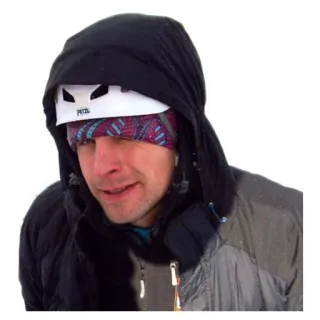 😉 hombre, exterior, invierno, nieve, casco, capucha, frío, alpinismo whatsapp sticker
