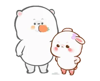 ⭐ urso, coelho, fofo, desenho animado, animal, casal, amigos whatsapp sticker