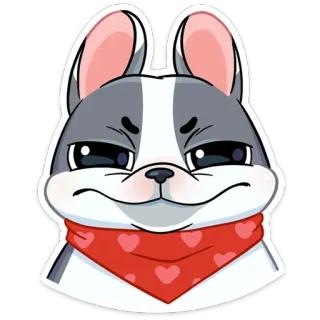 😈 cão, desenho animado, animal, animal de estimação, fofo, bandana telegram sticker