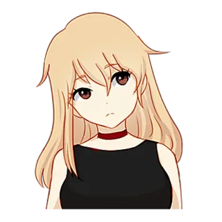 😉 Ragazza anime, Manga, Cartone animato, Personaggio, Capelli biondi, Carina, Femmina telegram sticker